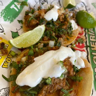 Asada and Al Pastor tacos