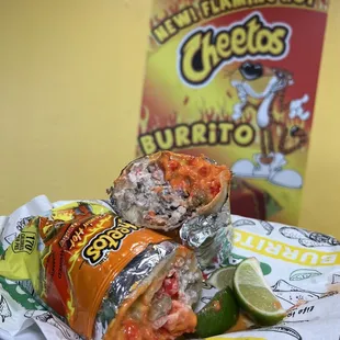 a burrito wrapped in tin foil