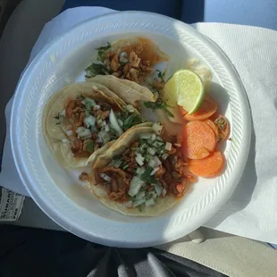 a plate of mexican food