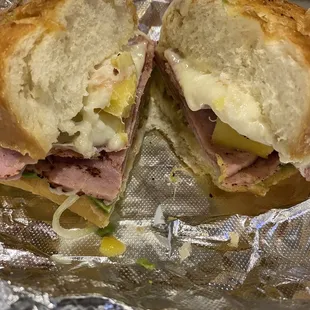 a cut in half sandwich