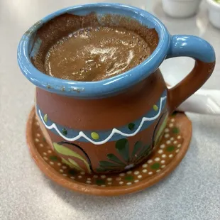 Rich, thick, dark, Mexican hot chocolate!