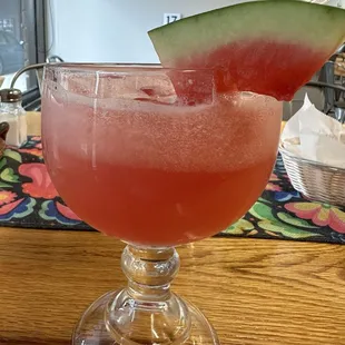 Watermelon agua fresca, this is a non-alcoholic fresh fruit beverage