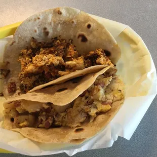 Breakfast tacos.