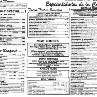 menu