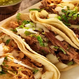 three tacos on a plate