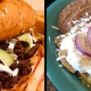 a sandwich and a salad