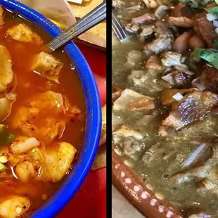 a bowl of soup and a bowl of soup