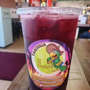 Jamaica augua fresca on a hot day hits the spot!!