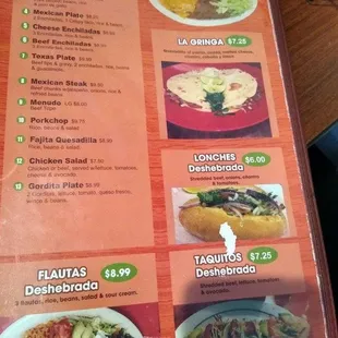 menu
