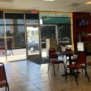 Large space social distanced, for dining in.