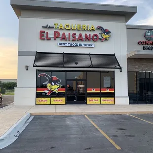 the front of the restaurant