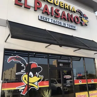 the front of the restaurant