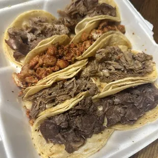 Carnitas, Barbacoa, Cabesa, Pollo (2 of each)