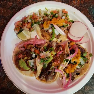 Lengua Taco and Carnitas Taco