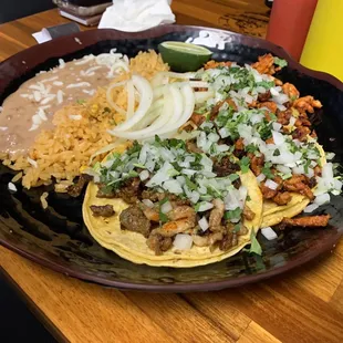 Pastor/Fajita/Pollo Taco Plate