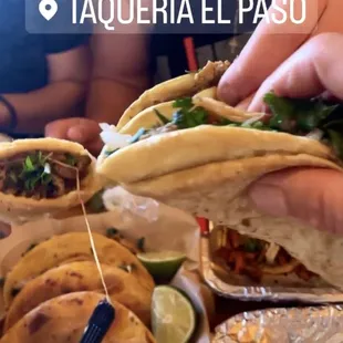 El Pastor, carne asada and barilla tacos