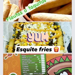 Flautas( crispy rolled fry tacos) with chicken