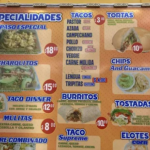 menu