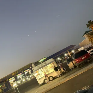 Outside Gas station parking lot