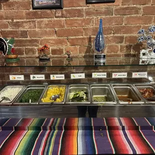 Salsa and toppings bar