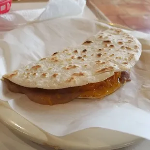 Bean and cheese taco toasted