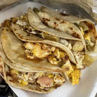 a plate of quesadillas