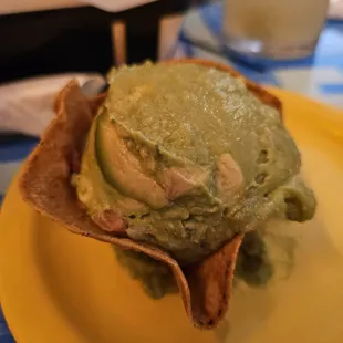 Scoop of guacamole