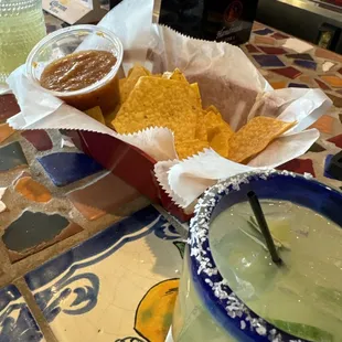 Jalapeño Margarita and Chips &amp; Salsa