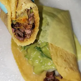 Fresh tortilla made by hand soo good. Taste like mexico