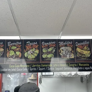 Their menu inside