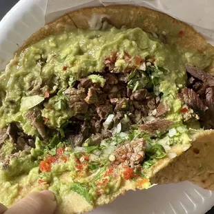 Quesadilla de asada with hand made tortilla