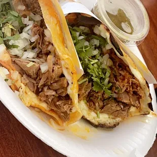 Overpriced, Dry, and flavorless Quesabirria tacos.