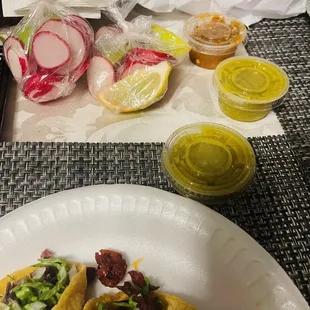 Salsa, limes, &amp; radishes to go