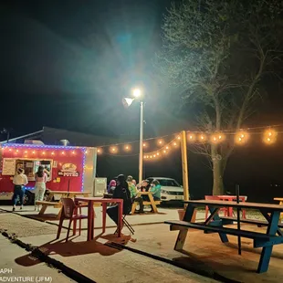 a food truck parked in a parking lot