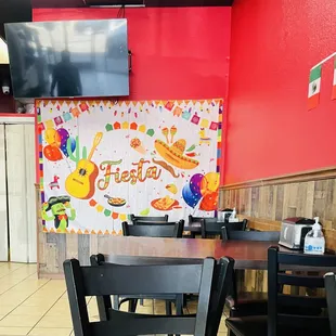 tables and chairs in a restaurant