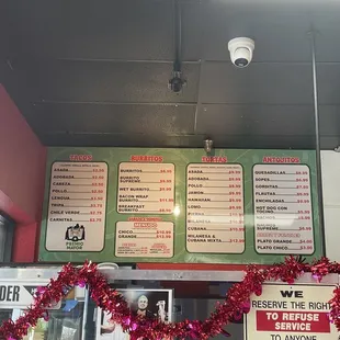 Updated Menu