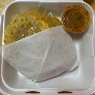 Gordita beans and cheese!! Very delicious.