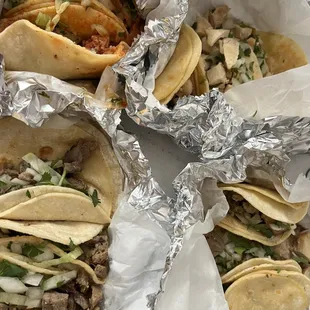 a variety of tacos