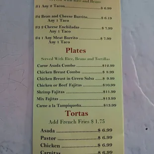 menu