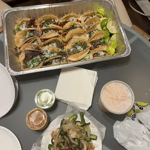 Tacos, beef, chicken, steak