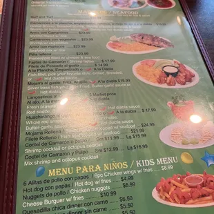 Menu page 1
