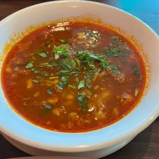 Consommé - beef soup, for dipping tacos too