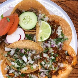 pastor and carne asada tacos