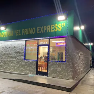 the front of the restaurant