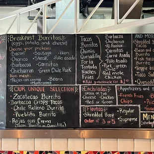 This is the bigger menu for ease of ordering.