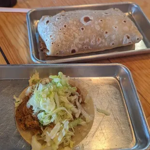 Lunch Special- Chix Burrito w LG Fountain $10.50 no substitution 1 tortilla Chix Mole Taco  Full of meat but lacked flavor  1-11-24