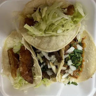Fish Taco, Carne Asada Taco, Al pastor