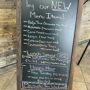 menu