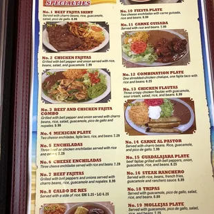 menu