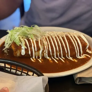 Burrito grande, shrimp, wet